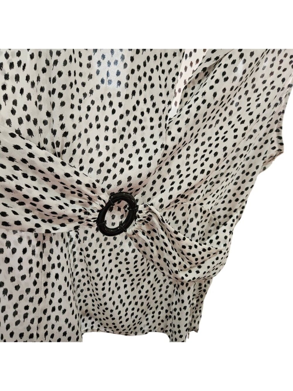 Jones New York Signature Sleeveless Polka Dot Button-Down Blouse XL Womens